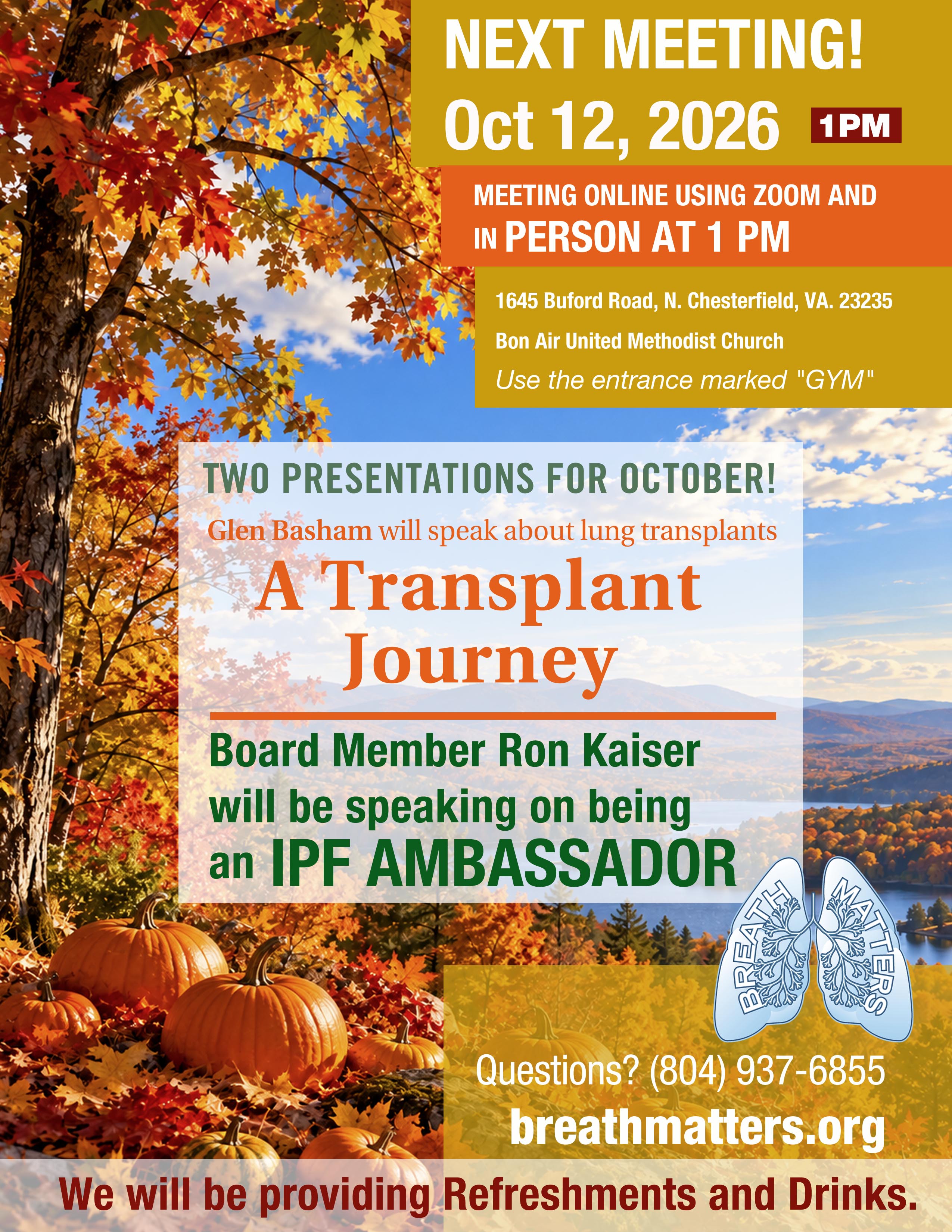 October 2026 Meeting — Topic To Be Announced — please check back