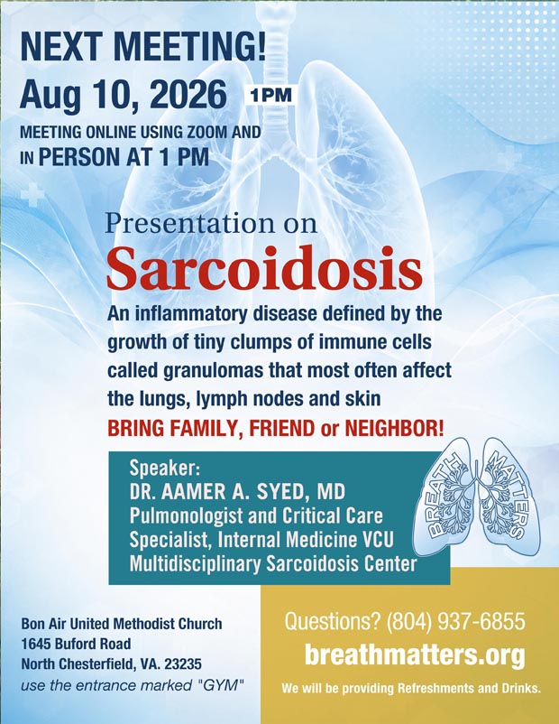 Topic: Sarcoidosis
–
Presentation by Dr. Aamer A. Syed, MD